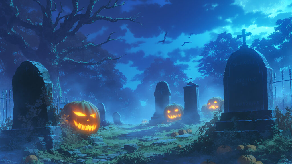 墓地のハロウィン