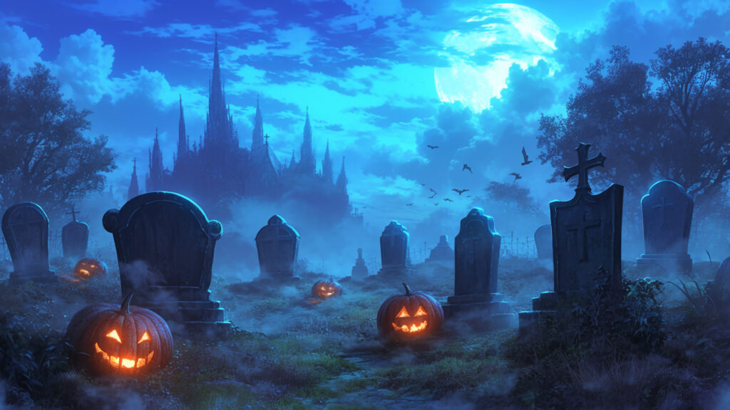 墓地のハロウィン