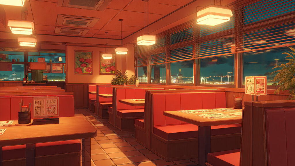 ファミレスの店内