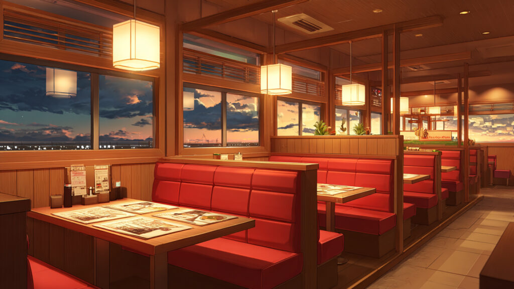 ファミレスの店内