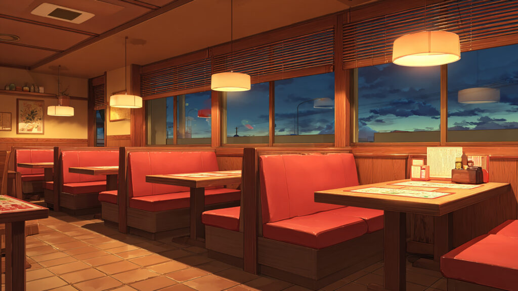 ファミレスの店内