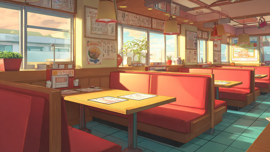 ファミレスの店内