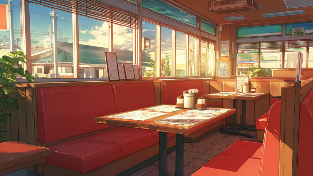 ファミレスの店内