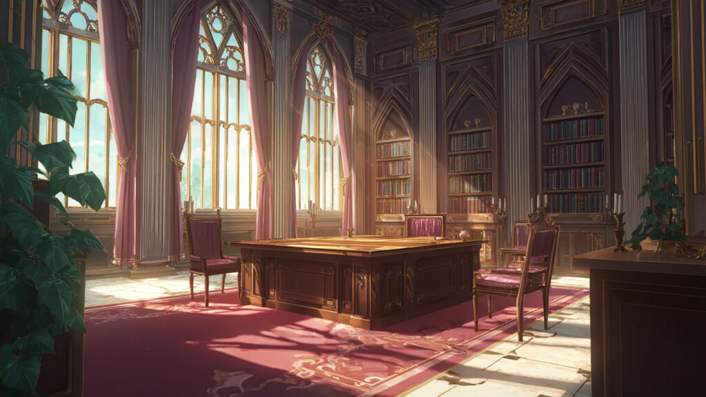 王の執務室の背景イラストのフリー素材