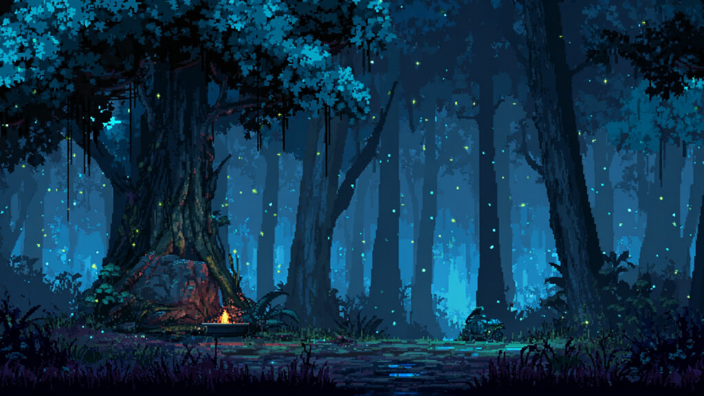 夜光の森｜ドット絵風