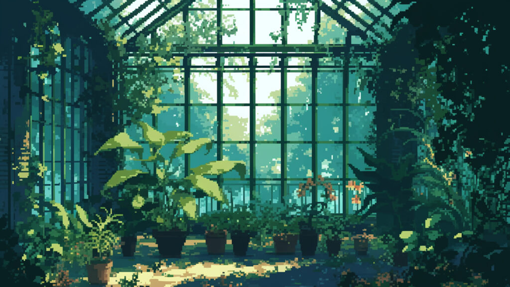 お屋敷の温室｜ドット絵風
