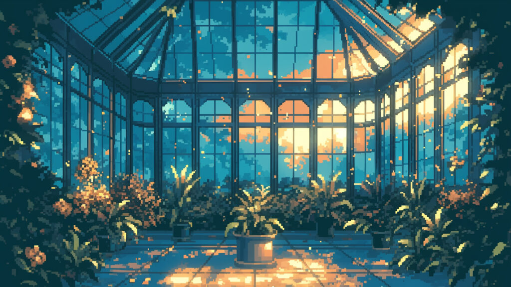 お屋敷の温室｜ドット絵風