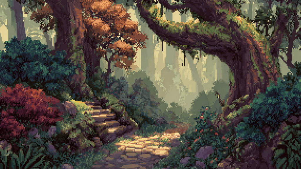 森へ続く小道｜ドット絵風