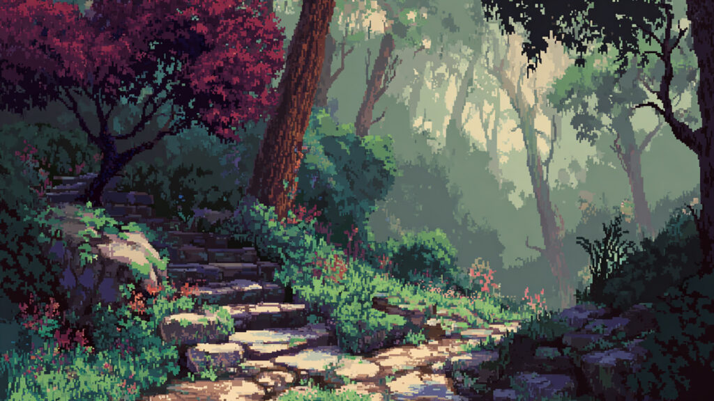 森へ続く小道｜ドット絵風