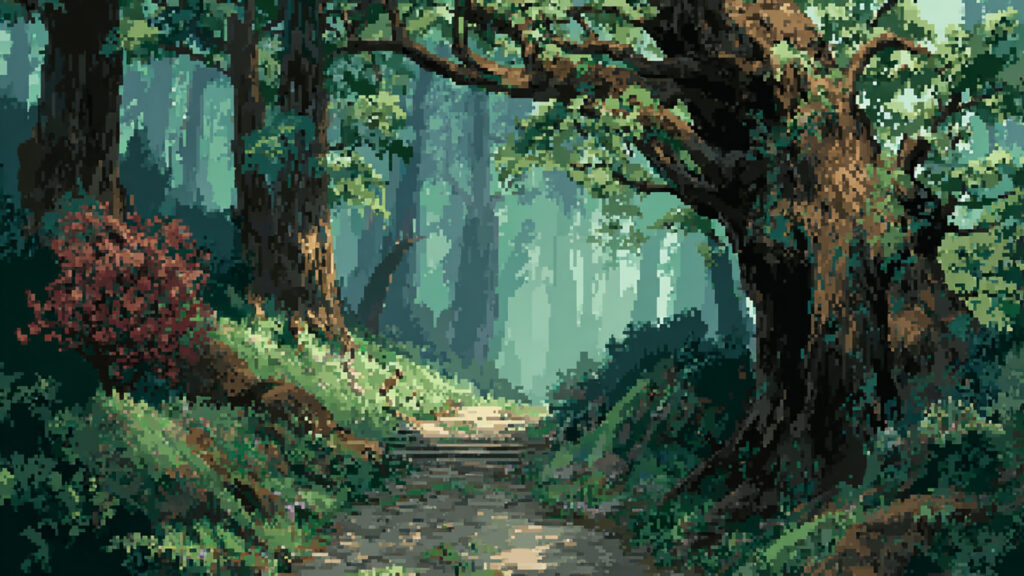 森へ続く小道｜ドット絵風