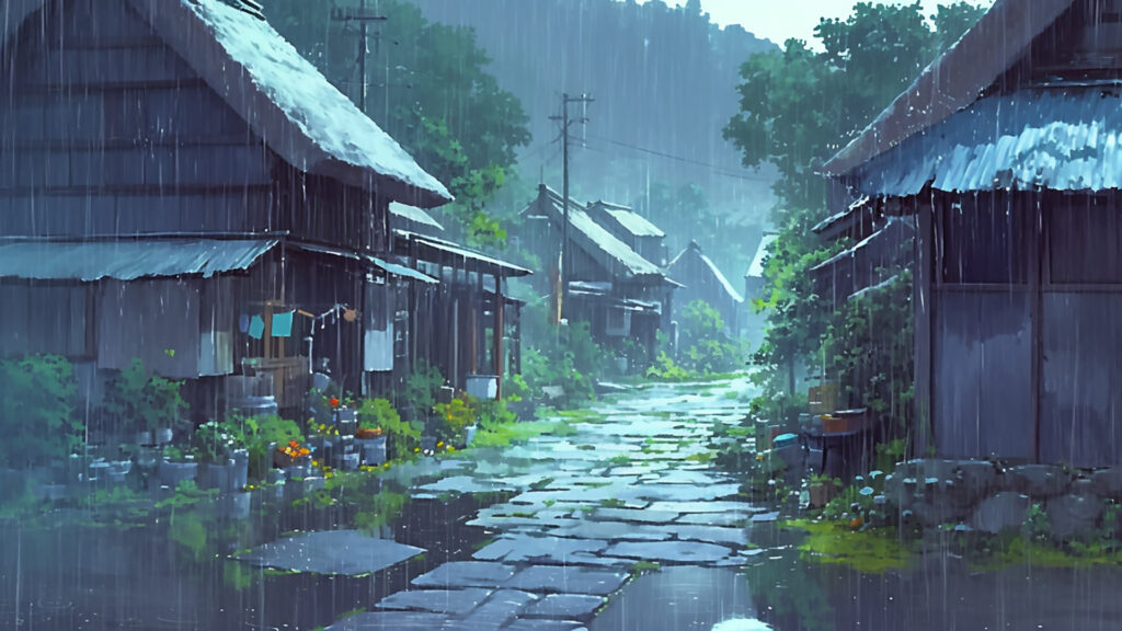 雨降る村