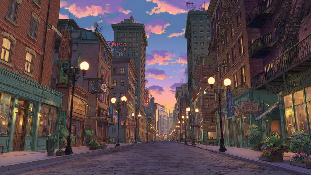 レトロなアメリカの街並み