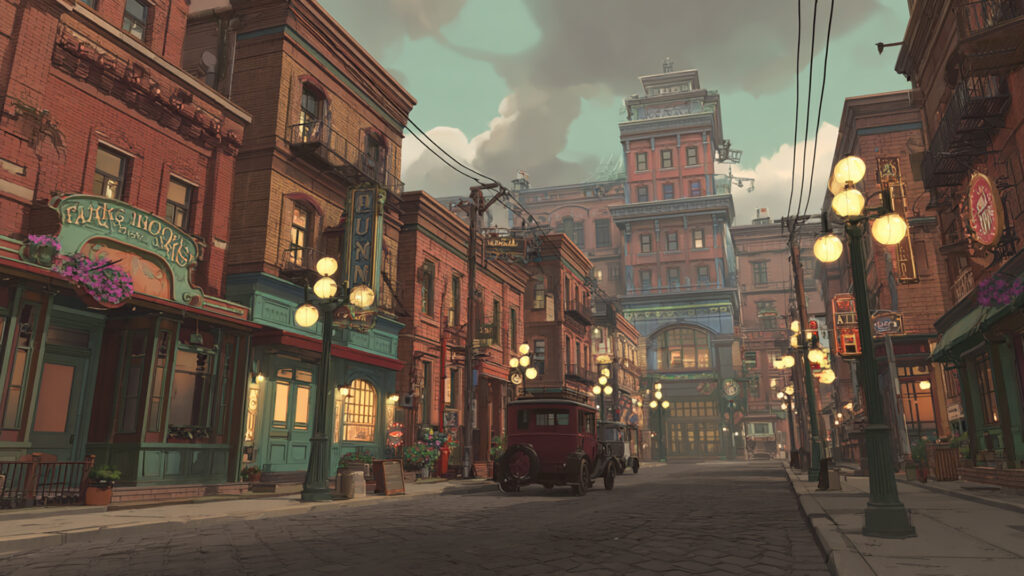 レトロなアメリカの街並み