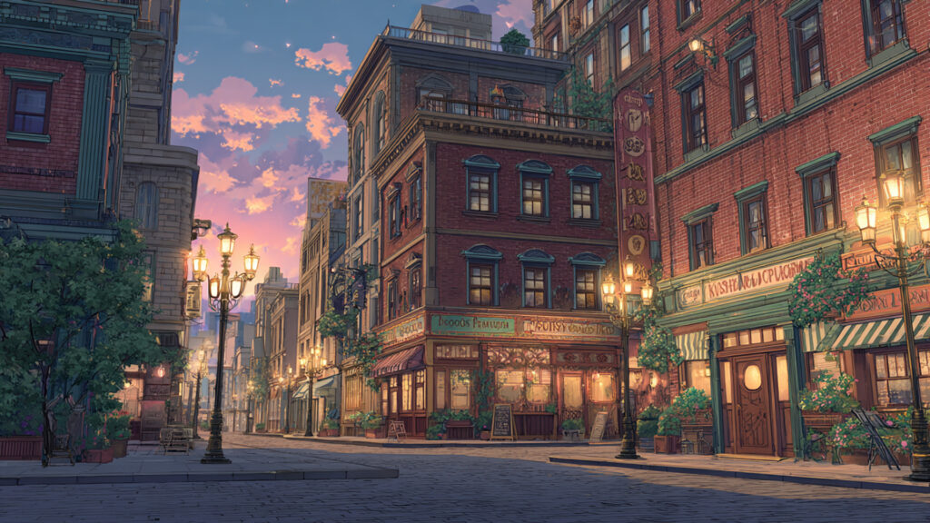 レトロなアメリカの街並み