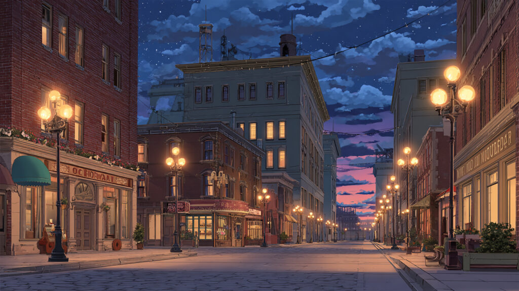 レトロなアメリカの街並み