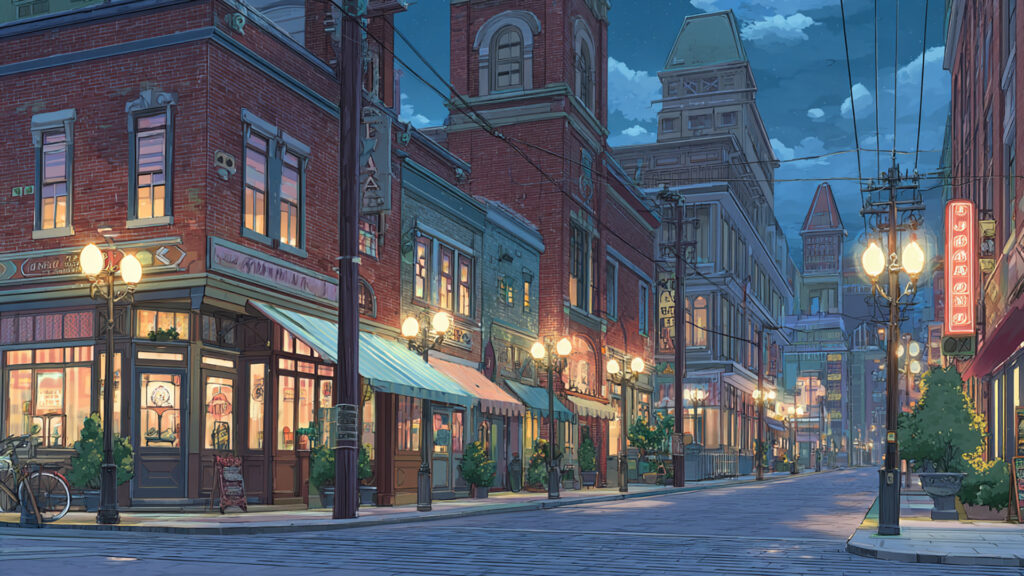 レトロなアメリカの街並み