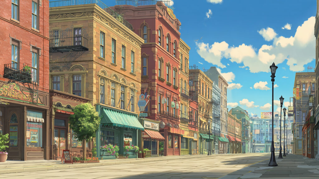 レトロなアメリカの街並み