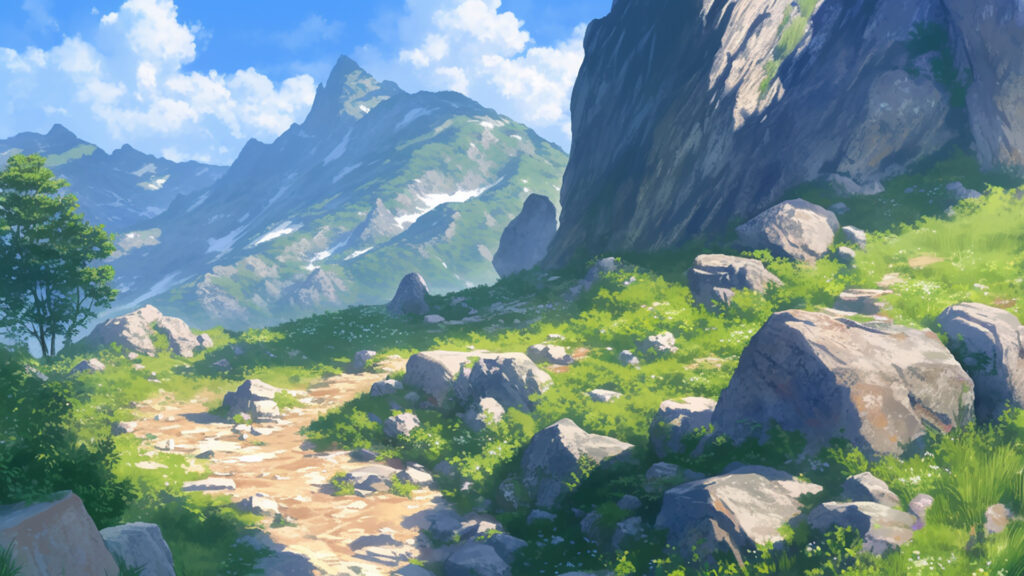 岩場の多い山道