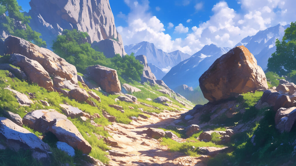 岩場の多い山道