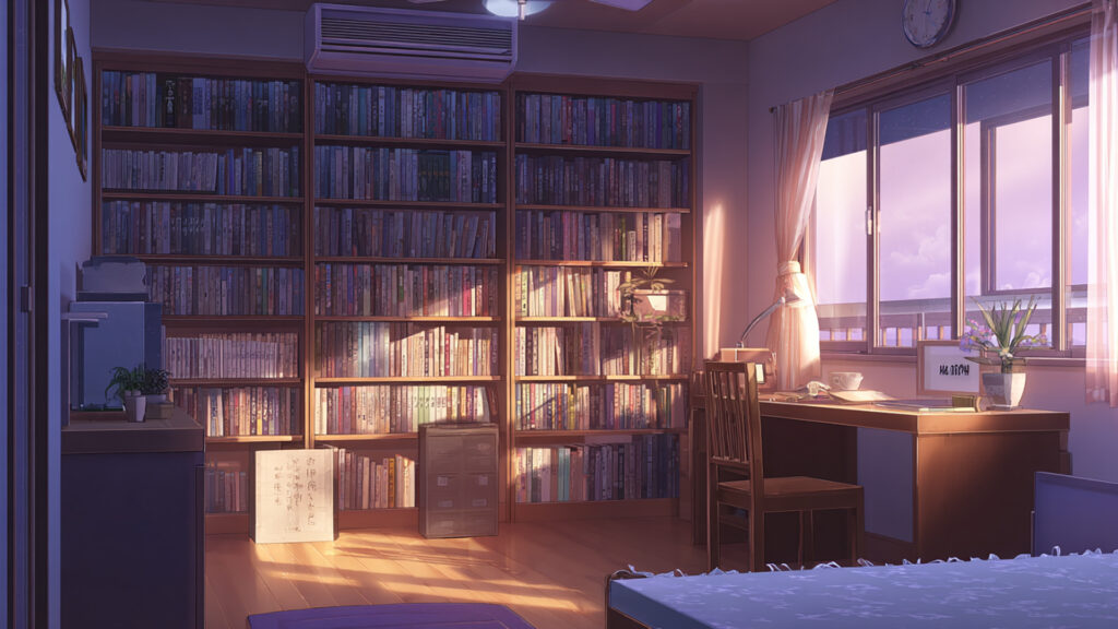 本棚のある部屋