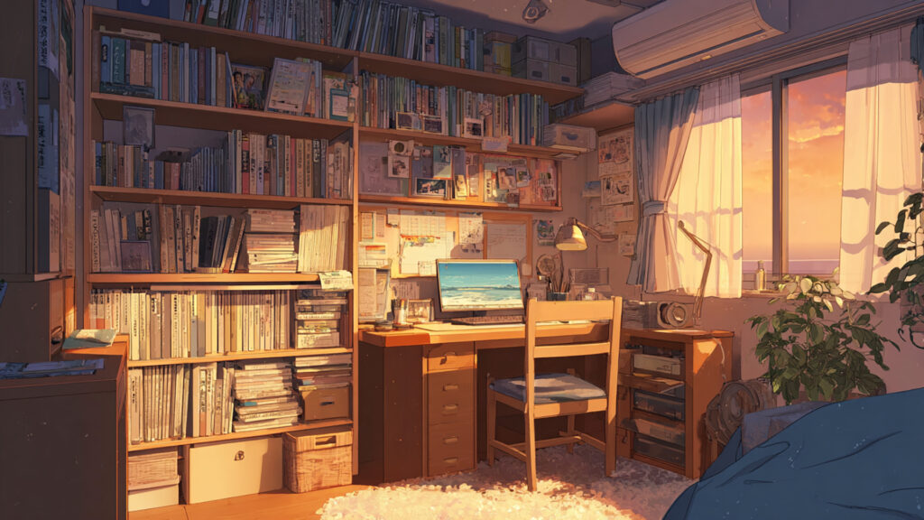 本棚のある部屋