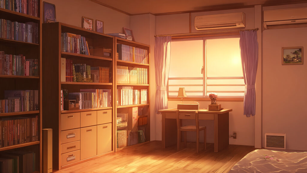 本棚のある部屋