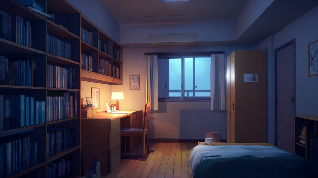 本棚のある部屋