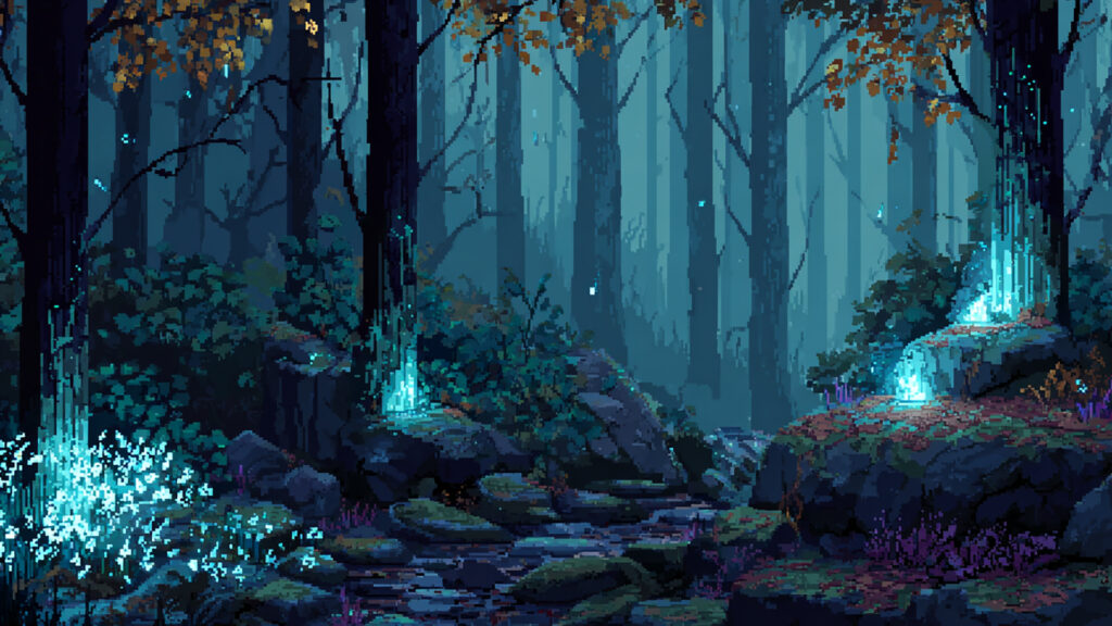 ルーンが灯る森｜ドット絵風