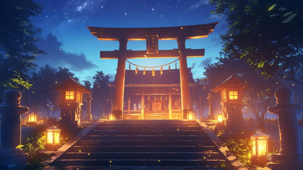 神社｜昼・夕方・夜