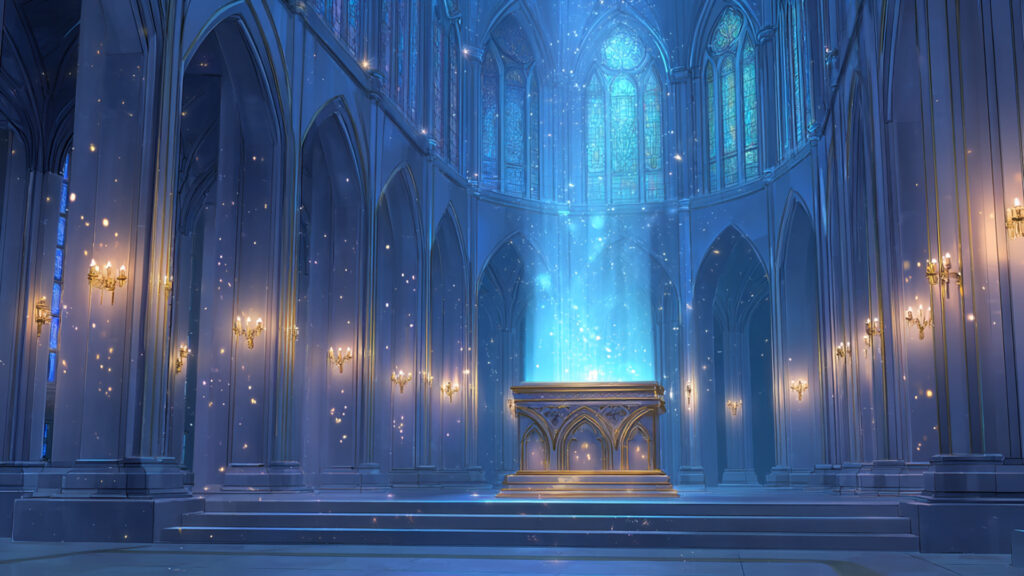 青い光の祭壇