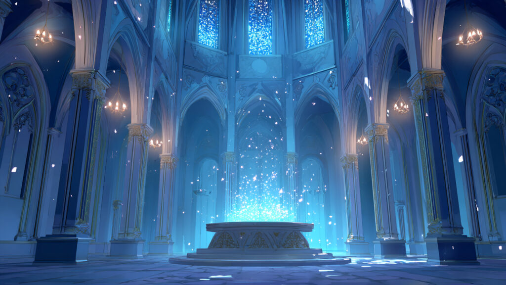 青い光の祭壇