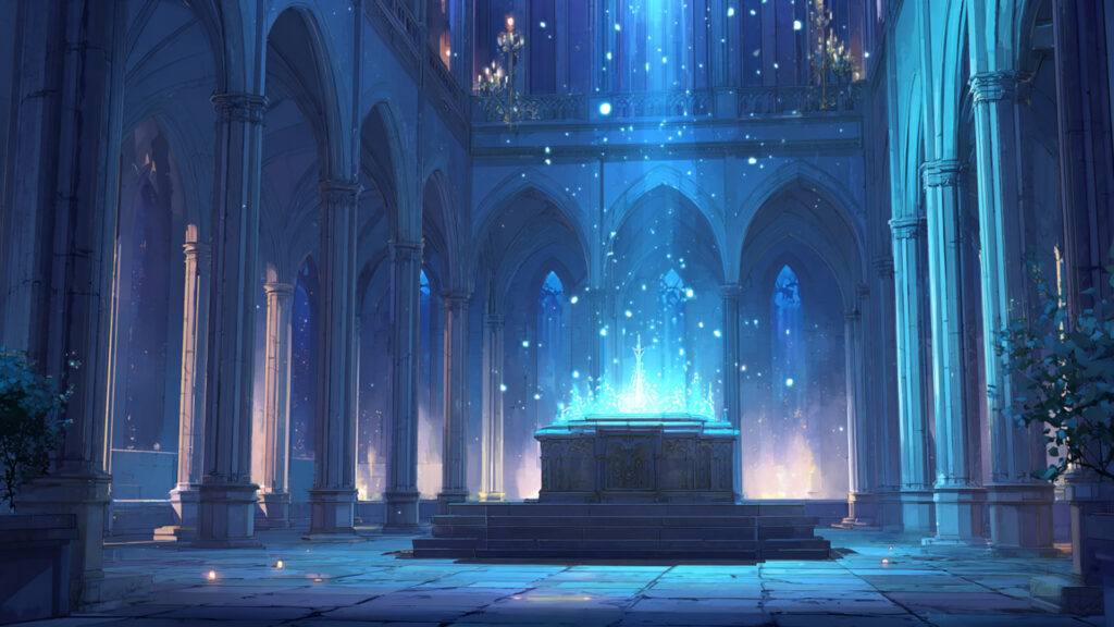 青い光の祭壇