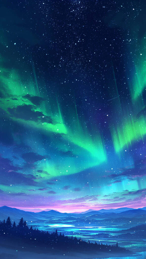 オーロラの空｜縦長背景