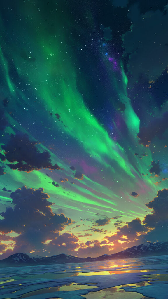 オーロラの空｜縦長背景