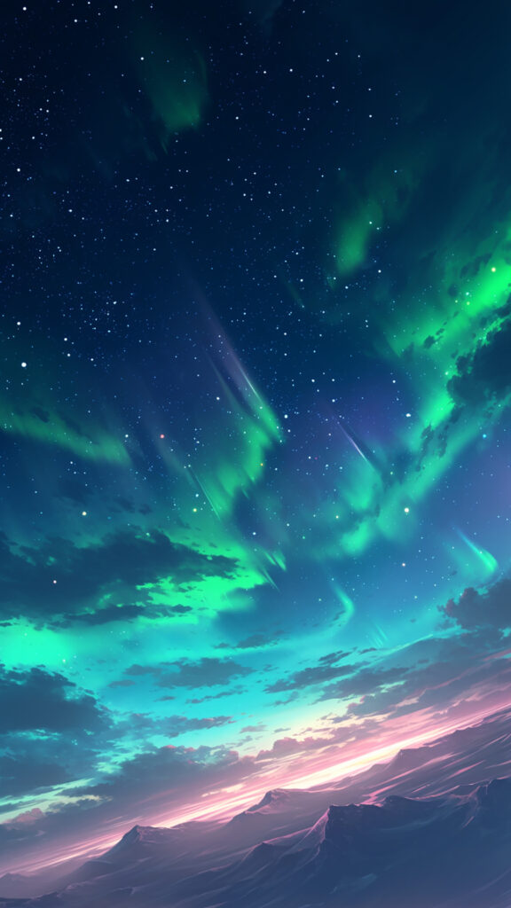 オーロラの空｜縦長背景