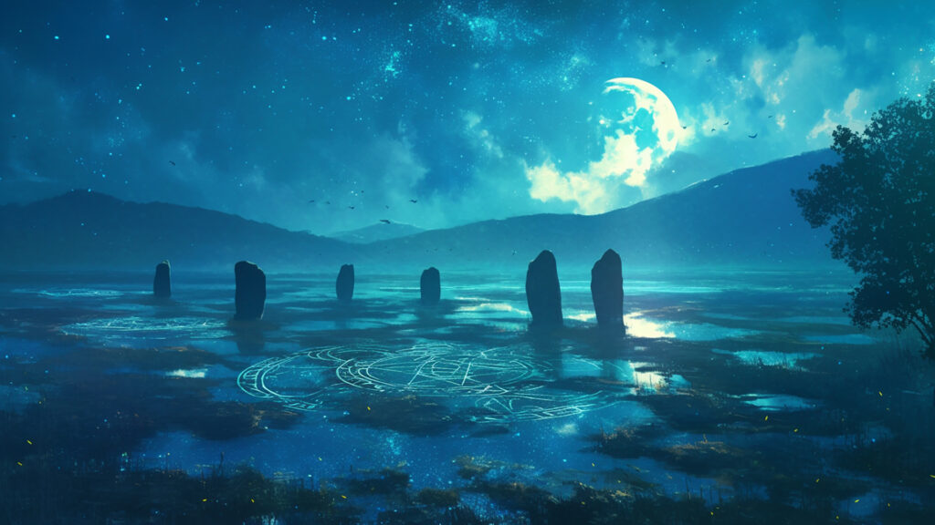 ケルトの月夜の湖