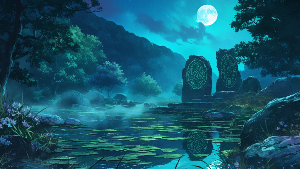 ケルトの月夜の湖