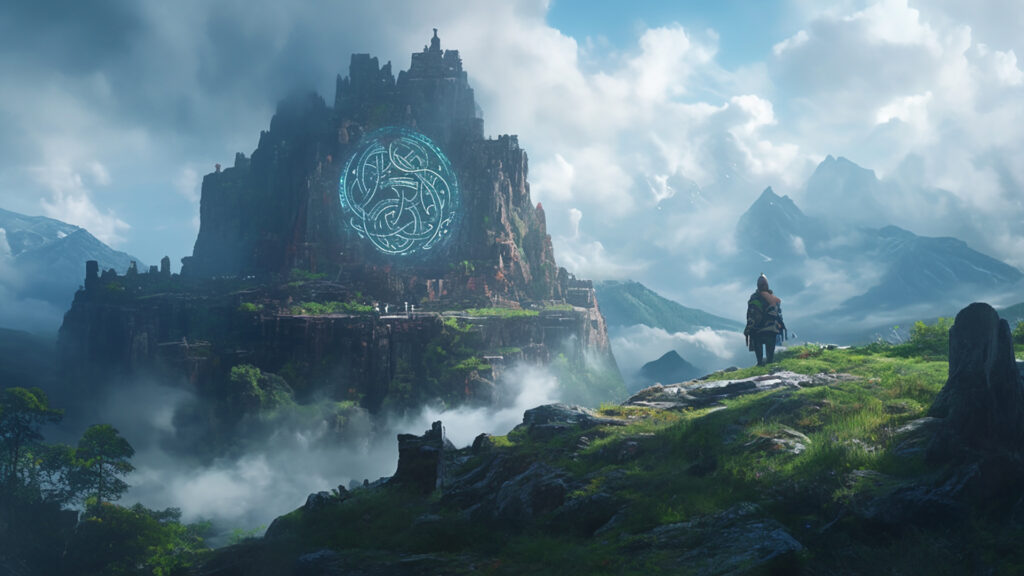 ケルトの要塞｜山上の古代防壁ファンタジー背景