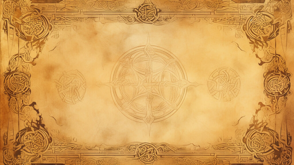 ケルトの古文書のテクスチャ｜ルーンと文様の幻想素材