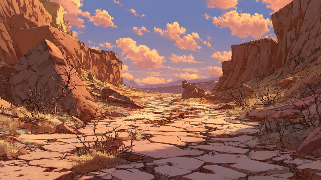 砂漠の枯れた川
