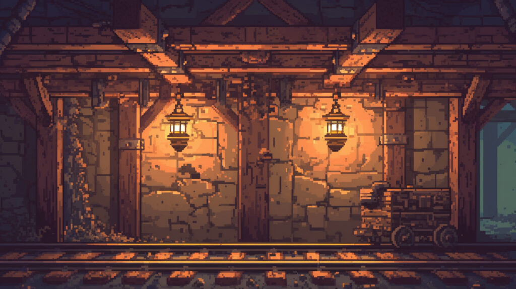 ダンジョンのトンネル｜ドット絵風