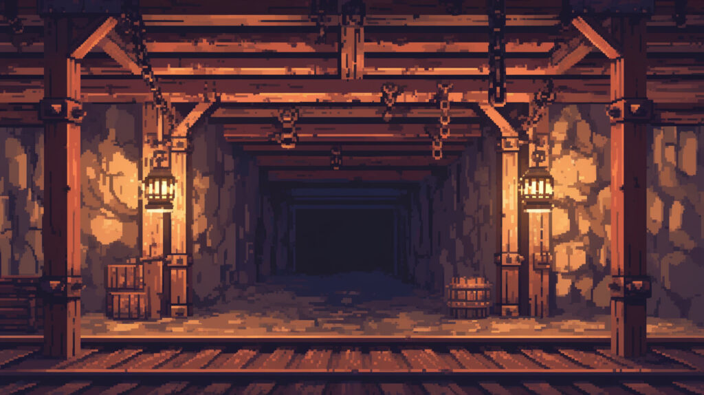 ダンジョンのトンネル｜ドット絵風