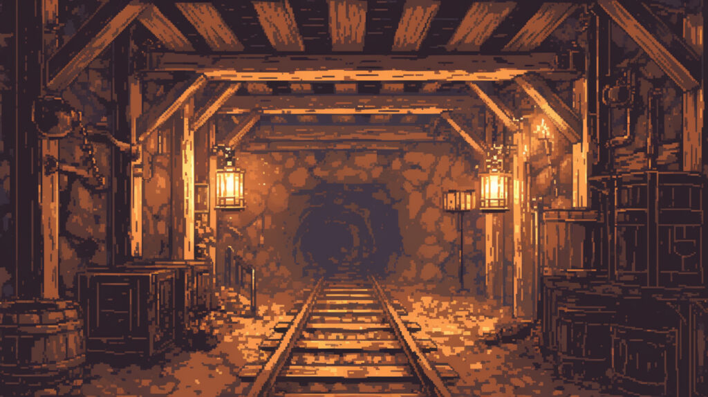 ダンジョンのトンネル｜ドット絵風