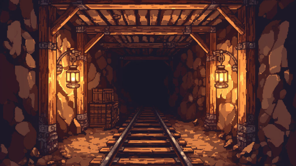 ダンジョンのトンネル｜ドット絵風