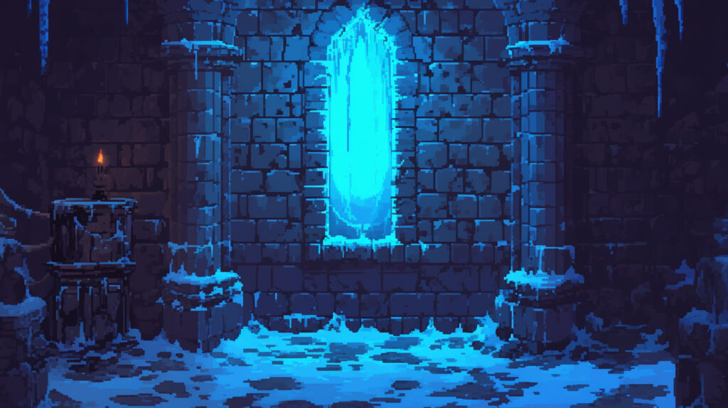 凍りついた廃墟｜ドット絵風