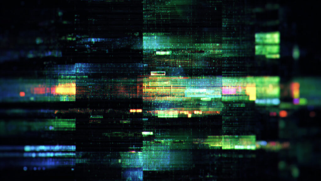 ハッキング風のノイズ画面