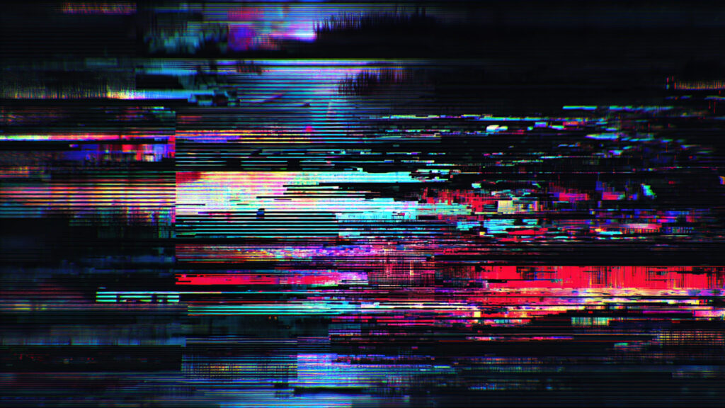 ハッキング風のノイズ画面