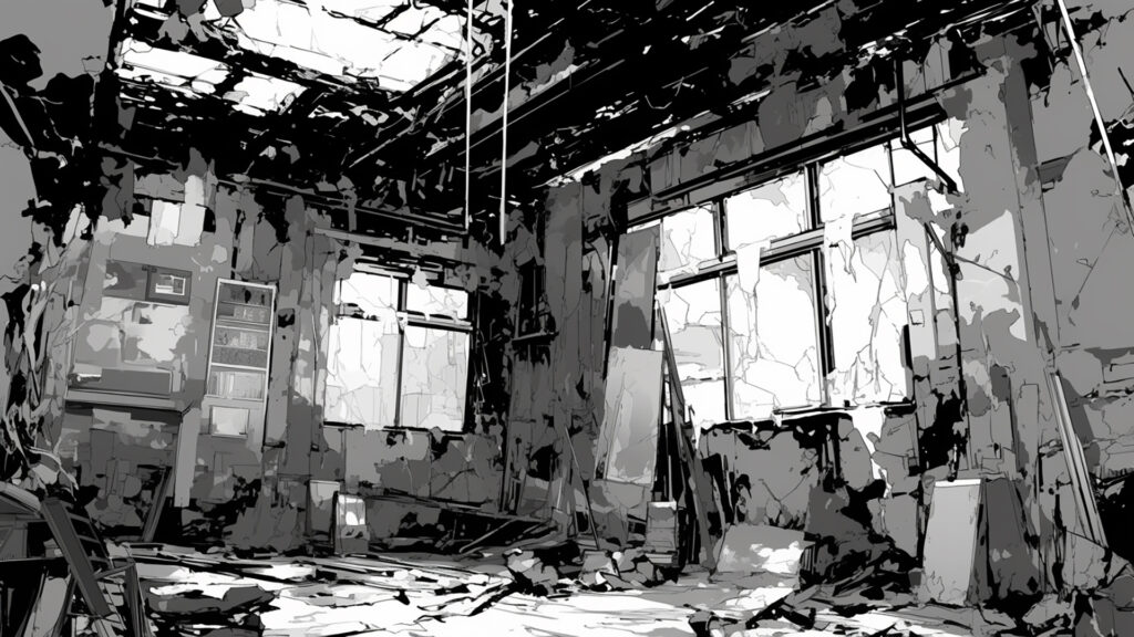 マンガ背景-廃墟