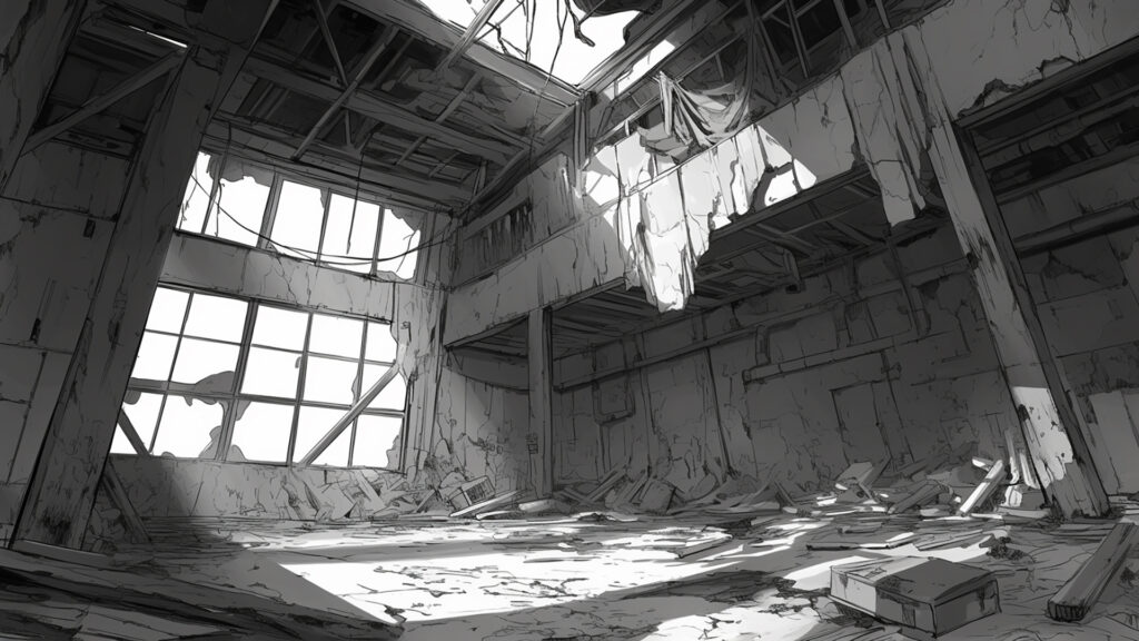 マンガ背景-廃墟