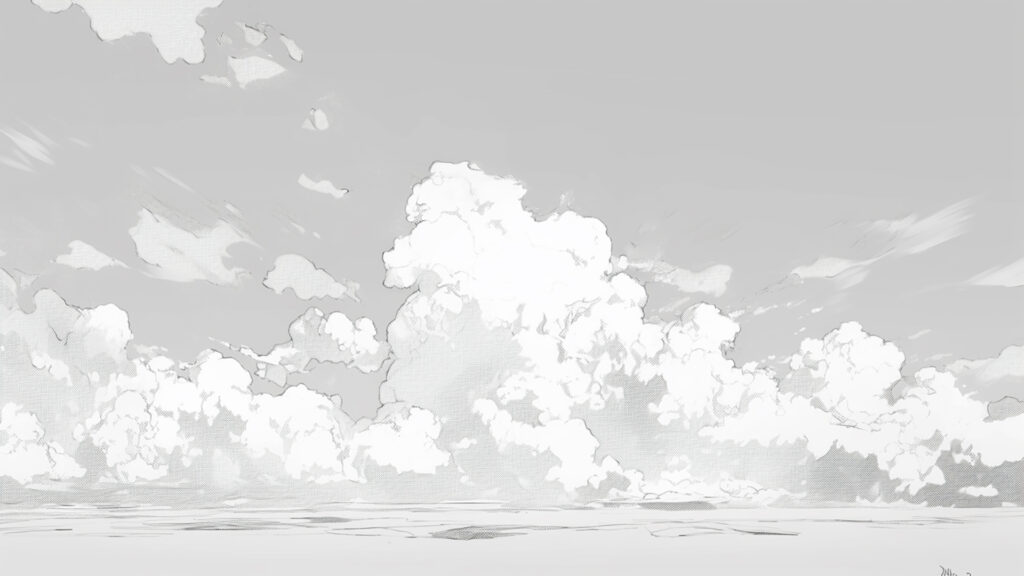 マンガ背景｜空・雲・モノクロトーン